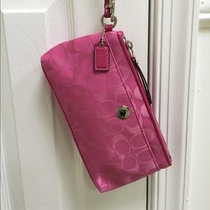 Authentic Coach "C" Large Fabric wristlet